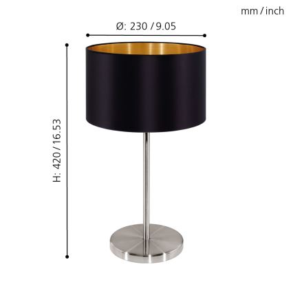 Eglo - Lâmpada de mesa 1xE27/60W/230V