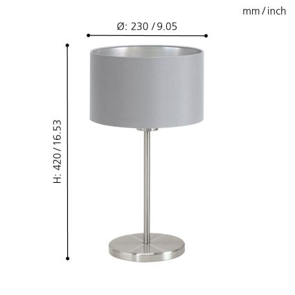Eglo - Lâmpada de mesa 1xE27/60W/230V