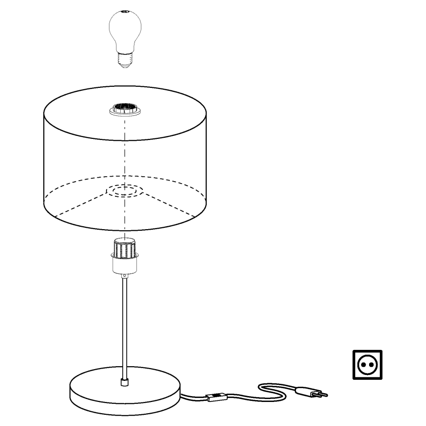 Eglo - Lâmpada de mesa 1xE27/60W/230V