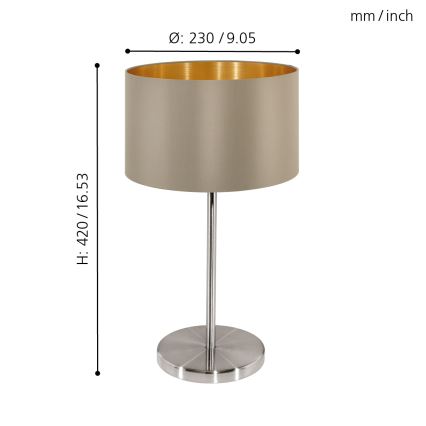 Eglo - Lâmpada de mesa 1xE27/60W/230V