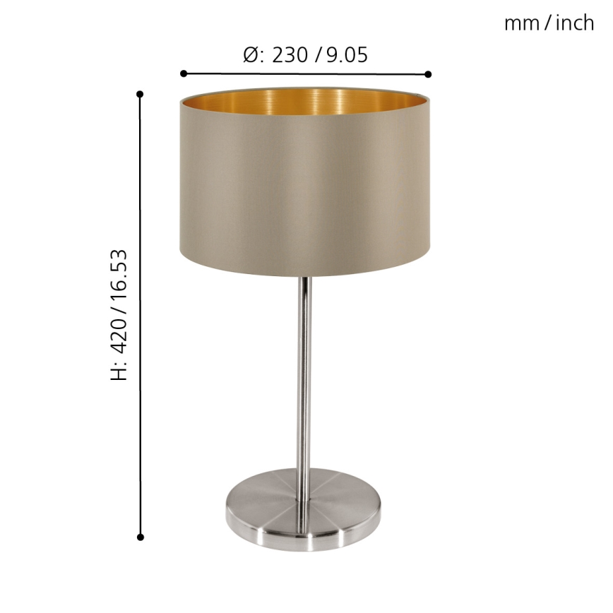 Eglo - Lâmpada de mesa 1xE27/60W/230V