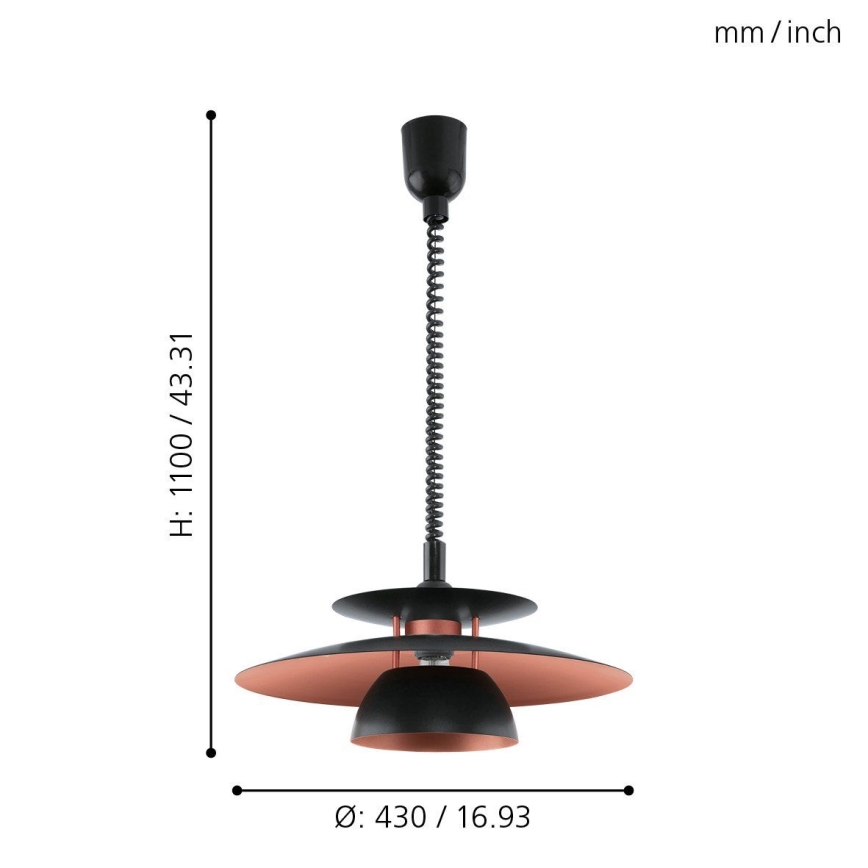 Eglo - Candeeiro de puxar 1xE27/60W/230V