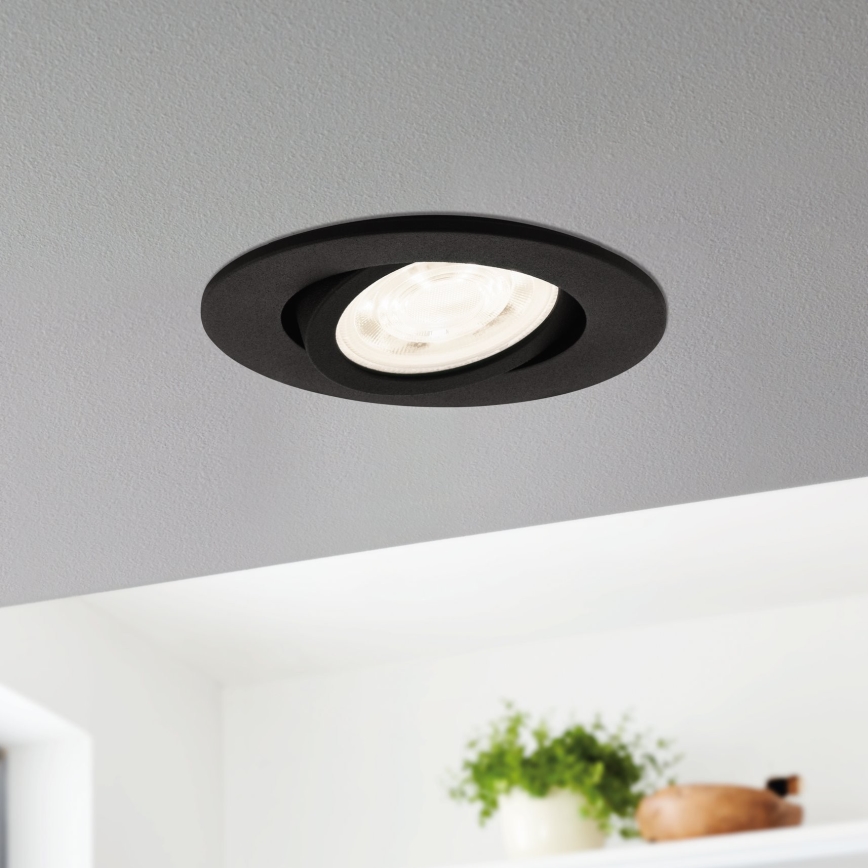 Eglo 31695 - Foco de encastrar LED RGBW com regulação SALICETO-Z LED/4,7W/230V 2700-6500K preto