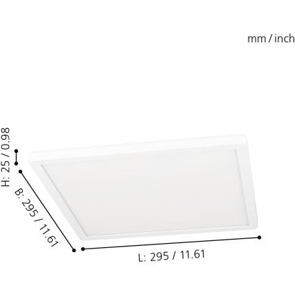 Eglo 31706 - Iluminação de teto LED RGBW com regulação ROVITO-Z LED/14,6W/230V 2700-6500K preto