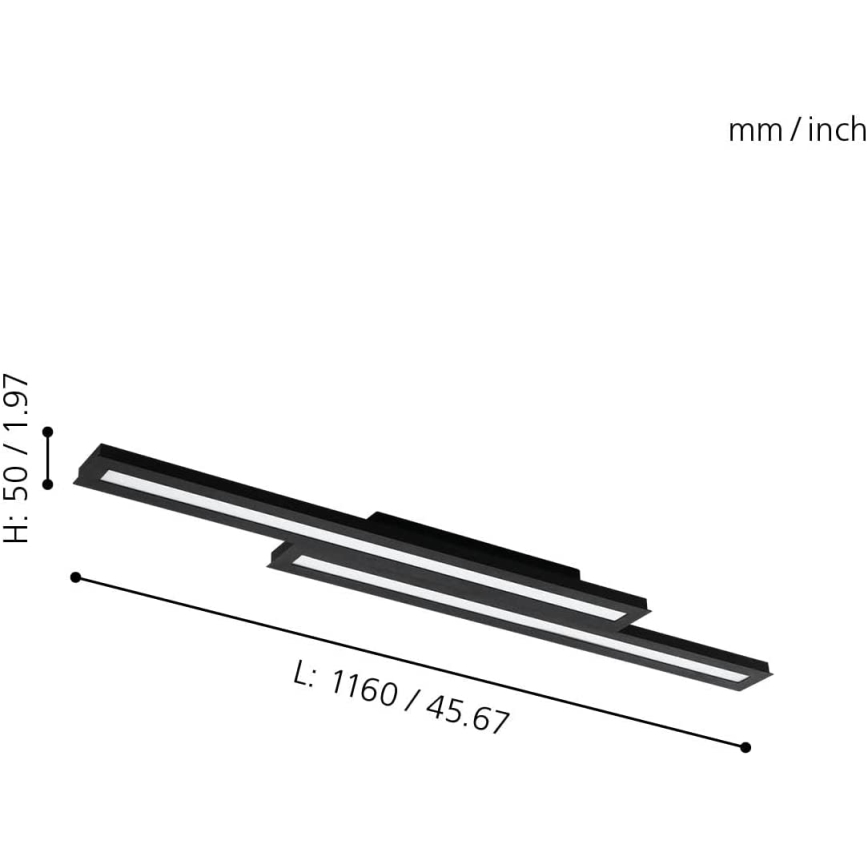 Eglo 31715 - Iluminação de teto LED RGBW com regulação SALITERAS-Z LED/20,4W/230V 2700-6500K preto