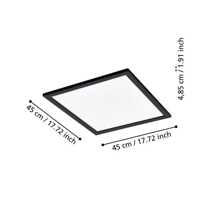 Eglo 31724 - Iluminação de teto LED com regulação SALOBRENA-Z LED/21,5W/230V 2700-6500K preto