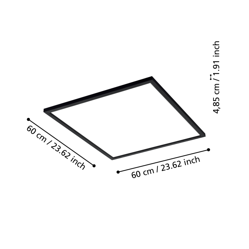 Eglo 31725 - Iluminação de teto LED com regulação SALOBRENA-Z LED/33W/230V 2700-6500K preto