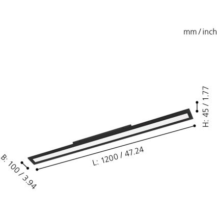 Eglo 31739 - Iluminação de teto LED com regulação SALOBRENA-Z LED/33,5W/230V 2700-6500K preto