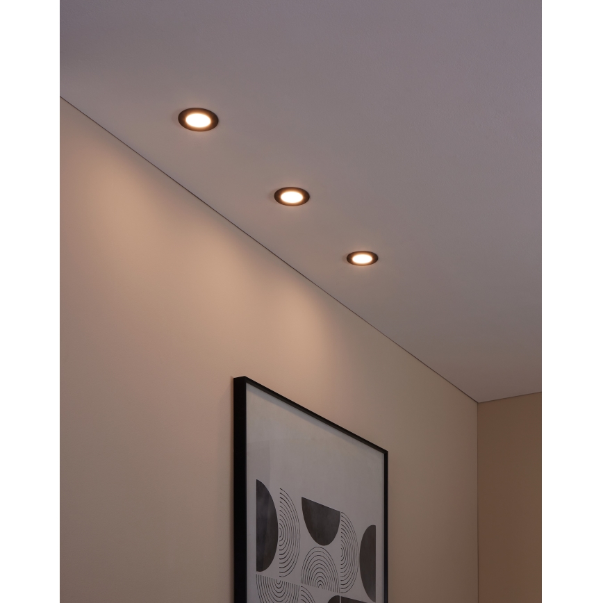 Eglo 31743 - CONJUNTO 3x Focos de encastrar LED para casa de banho com regulação FUEVA-Z 1xLED/2,8W/230V 2700-6500 IP44 preto