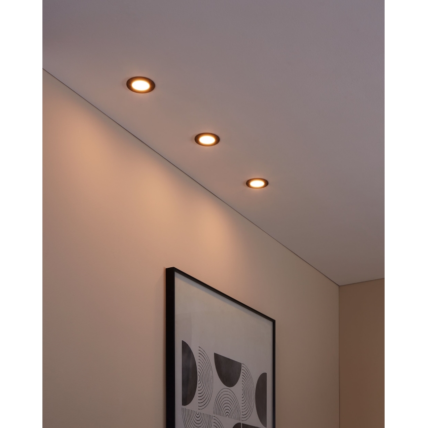 Eglo 31743 - CONJUNTO 3x Focos de encastrar LED para casa de banho com regulação FUEVA-Z 1xLED/2,8W/230V 2700-6500 IP44 preto