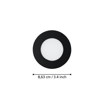 Eglo 31743 - CONJUNTO 3x Focos de encastrar LED para casa de banho com regulação FUEVA-Z 1xLED/2,8W/230V 2700-6500 IP44 preto