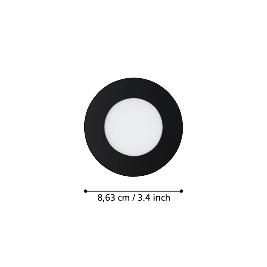 Eglo 31743 - CONJUNTO 3x Focos de encastrar LED para casa de banho com regulação FUEVA-Z 1xLED/2,8W/230V 2700-6500 IP44 preto