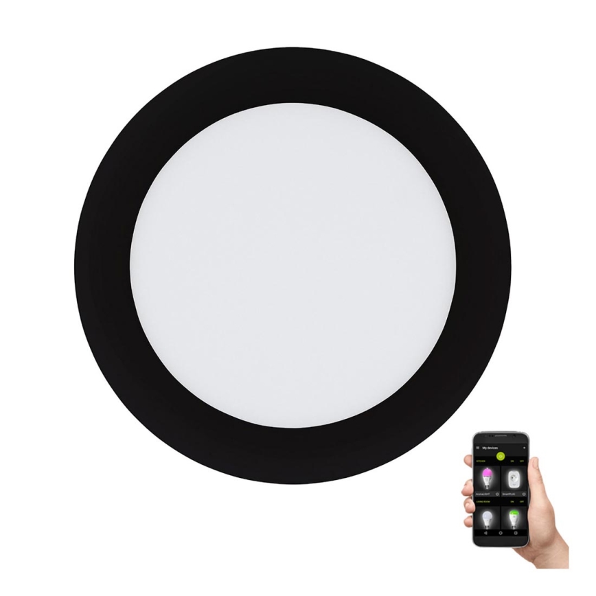 Eglo 31744 - Foco de encastrar LED para casa de banho com regulação FUEVA-Z LED/10,5W/230V 2700-6500K IP44 preto