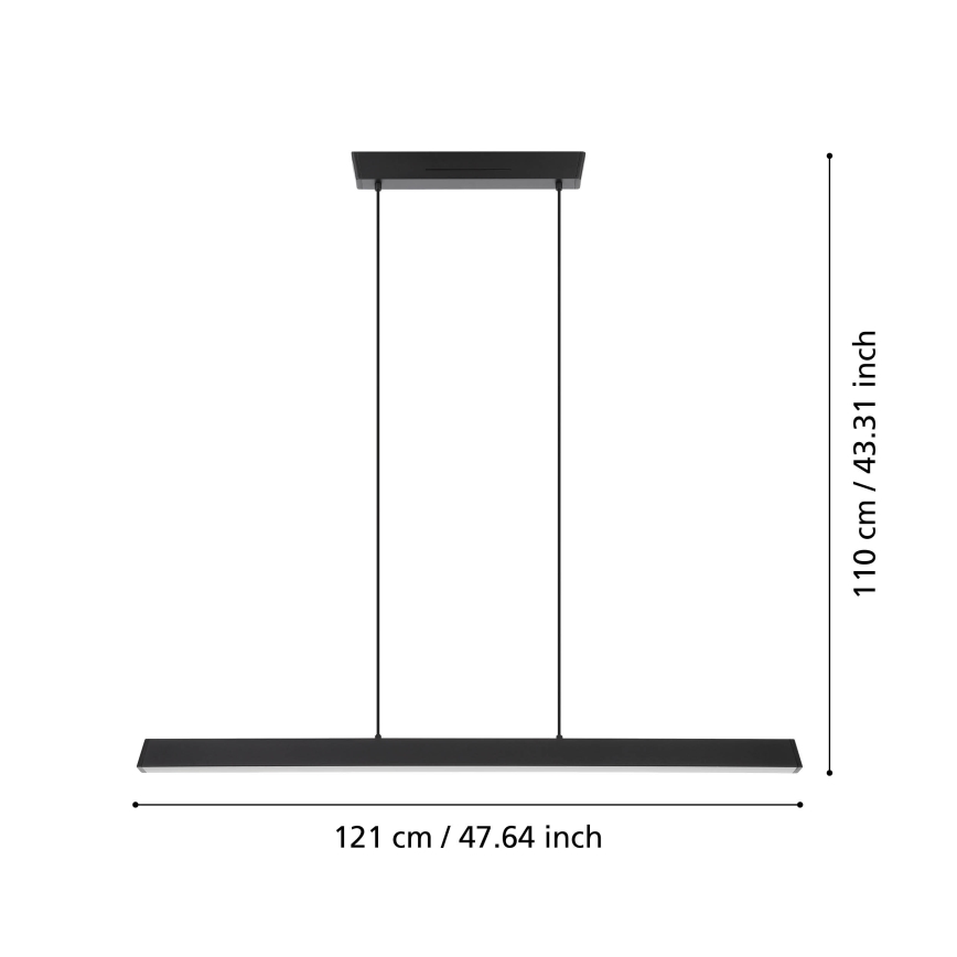 Eglo 31756 - Candeeiro suspenso LED RGBW com regulação SIMOLARIS-Z LED/35W/230V 2700-6500K preto