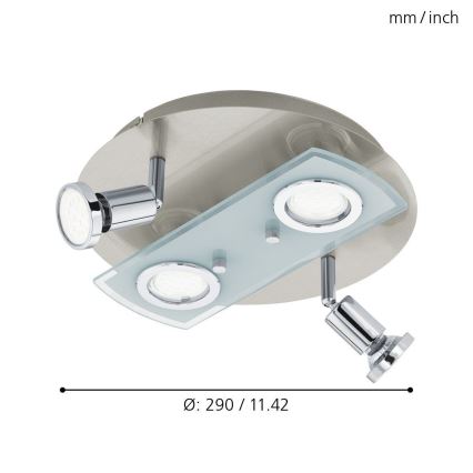 Eglo 32001 - Luz de teto LED PAWEDO 1 4xGU10-LED/3W/230V