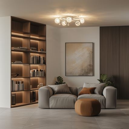 Eglo 32103 - Lustre de teto LED VELAGO de montagem de superfície, 5x G9/33W/230V, cromo polido