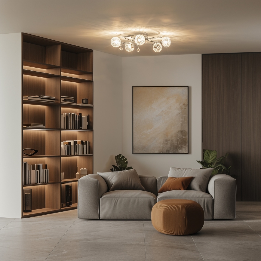 Eglo 32103 - Lustre de teto LED VELAGO de montagem de superfície, 5x G9/33W/230V, cromo polido