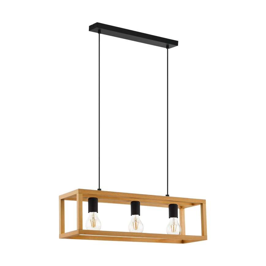 Eglo 32144 - Lustre suspenso em cabo BLACKCROWN 3xE27/40W/230V castanho