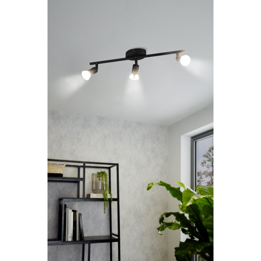 Eglo - Foco LED 3xGU10/2,8W/230V 3000K preto