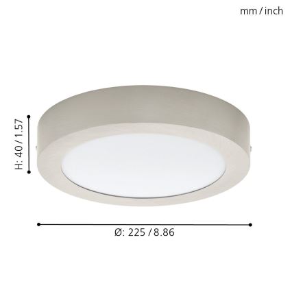 Eglo 32442 - Luz de teto LED FUEVA 1 LED/18W/230V