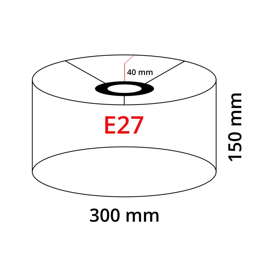 Eglo 32476 - Abajur universal TUNJA E27 diâmetro 30 cm branco