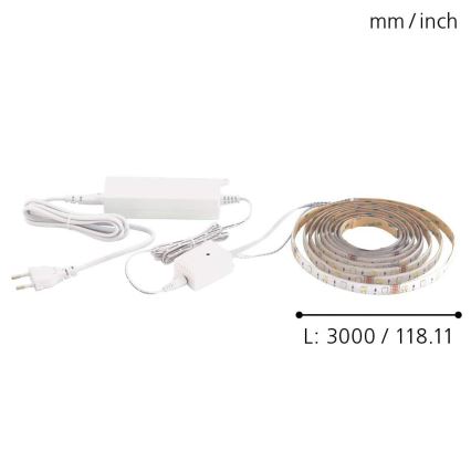 Eglo - Tira LED 3m STRIPE-C LED-RGB/11,4W/230V