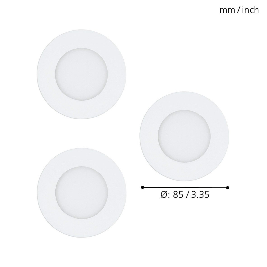 Eglo - ONJUNTO 3x LED RGB Foco de encastrar com regulação FUEVA-C 1xLED/3W/230V