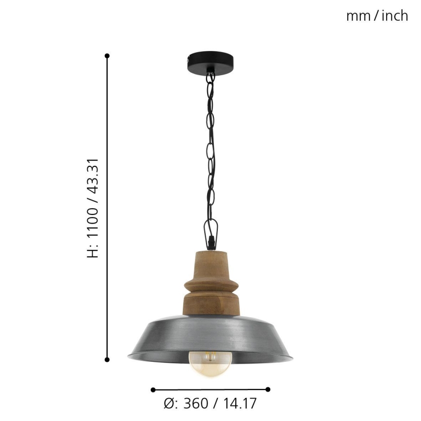 Eglo 33024 - Candelabro numa corrente RIDDLECOMBE 1xE27/60W/230V