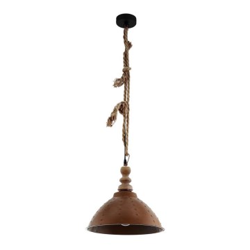 Eglo 33026 - Candelabro num fio RIDDLECOMBE 1xE27/60W/230V castanho pátina