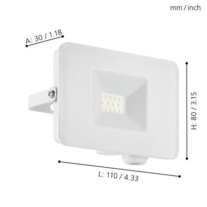 Eglo - Holofote LED LED/10W/230V IP65