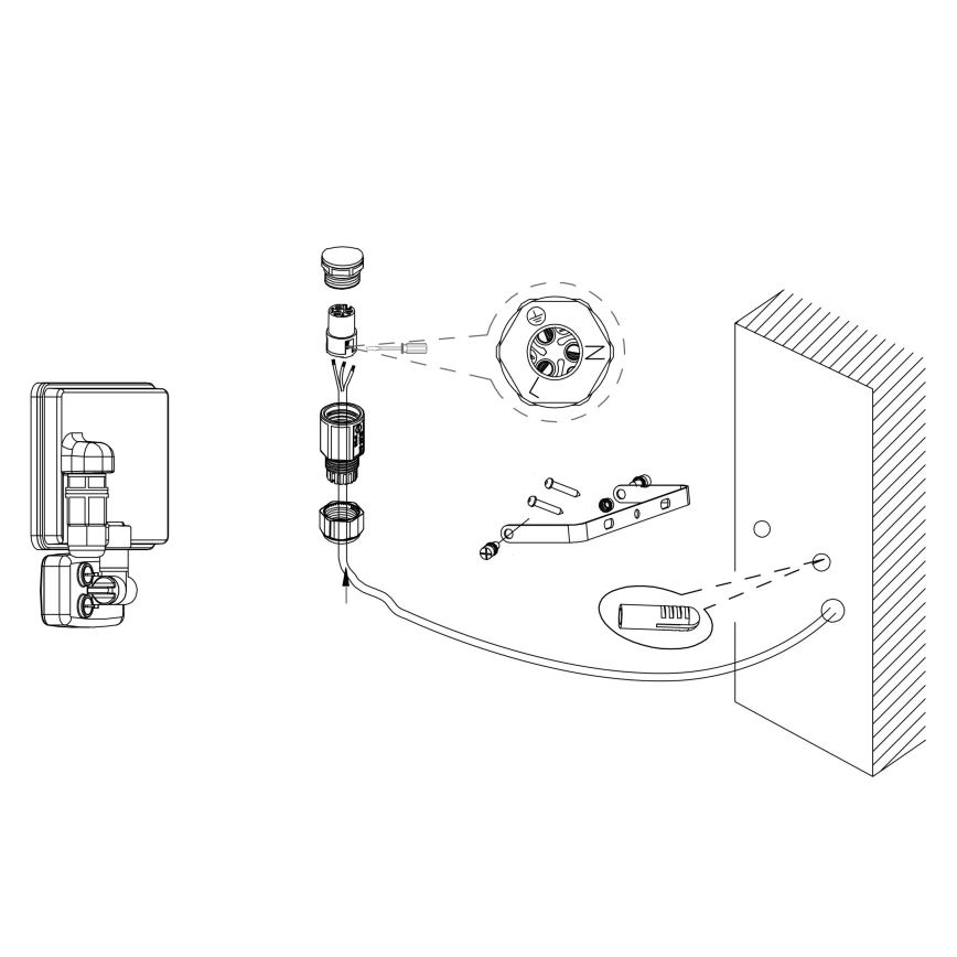 Eglo - Holofote LED com sensor LED/50W/230V IP44