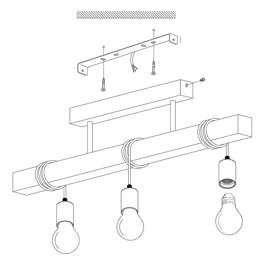 Eglo - Candelabro integrado TOWNSHEND 3xE27/60W/230V