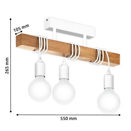 Eglo - Candelabro integrado TOWNSHEND 3xE27/60W/230V