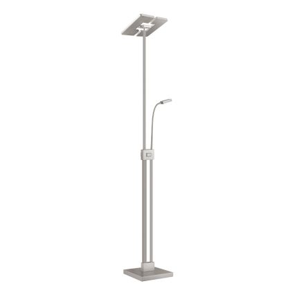 Eglo 33182 - Candeeiro de chão LED com regulação SOLANO 1xLED/26W/230V +1xLED/3,2W 3000K cromado mate