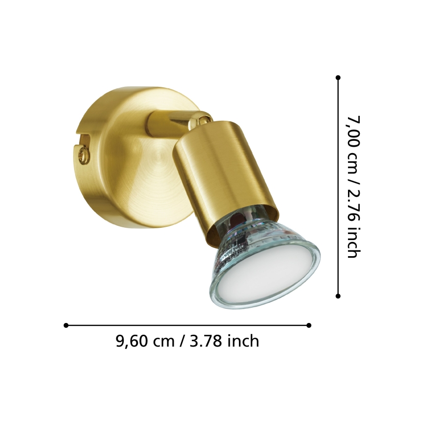 Eglo - Foco de parede LED 1xGU10/2,8W/230V 3000K dourado