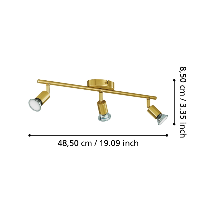 Eglo - Foco LED 3xGU10/2,8W/230V 3000K dourado