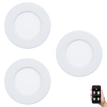 Eglo 33217 - CONJUNTO 3xLED RGBW Foco de encastrar com regulação FUEVA LED/3W/230V