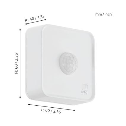 Eglo 33236 - Sensor de movimento exterior CONNECT SENSOR 12 m branco IP44