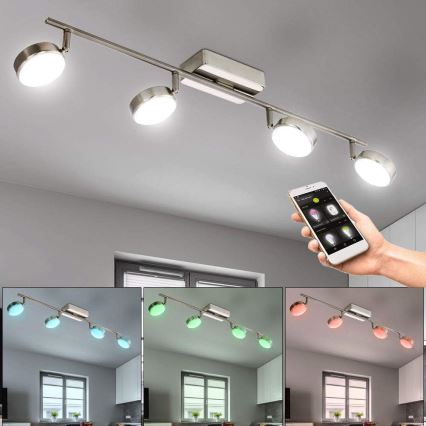 Eglo 33274 - Foco LED RGBW com regulação CORROPOLI-C 4xLED/5W/230V