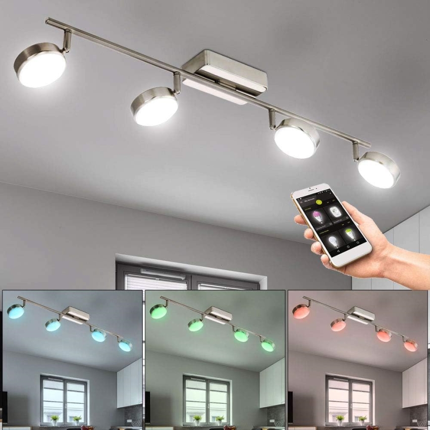 Eglo 33274 - Foco LED RGBW com regulação CORROPOLI-C 4xLED/5W/230V