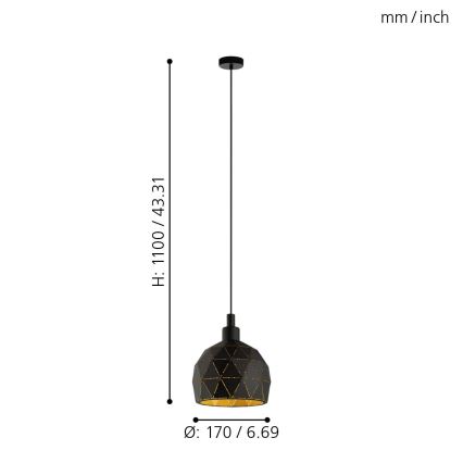 Eglo - Candelabro num fio 1xE14/40W/230V