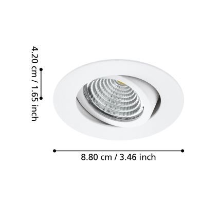Eglo - CONJUNTO 3xLED Iluminação com regulação 3xLED/6W/230V branco