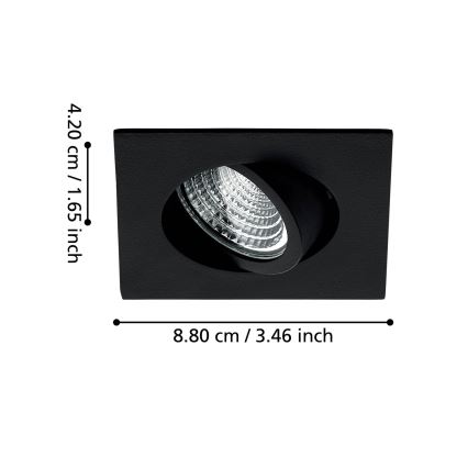 Eglo - Foco de encastrar LED com regulação/6W/230V preto