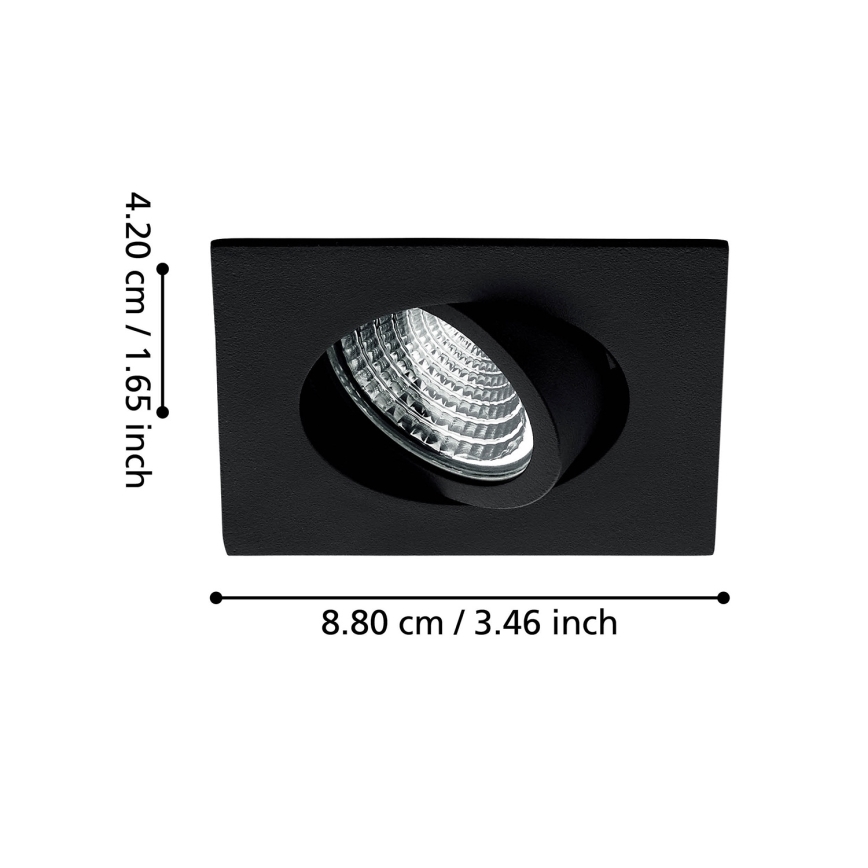Eglo - Foco de encastrar LED com regulação/6W/230V preto