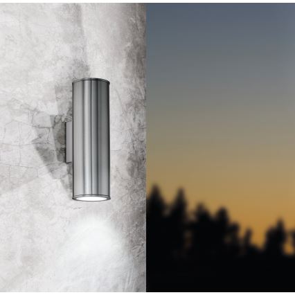 Eglo 33582 - Iluminação de parede exterior LED RGBW regulável RIGA 2xGU10/5W/230V IP44