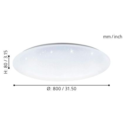 Eglo 33669 - Iluminação de teto LED RGBW com regulação TOTARI-C LED/43W/230V 2700-6500K branco + comando