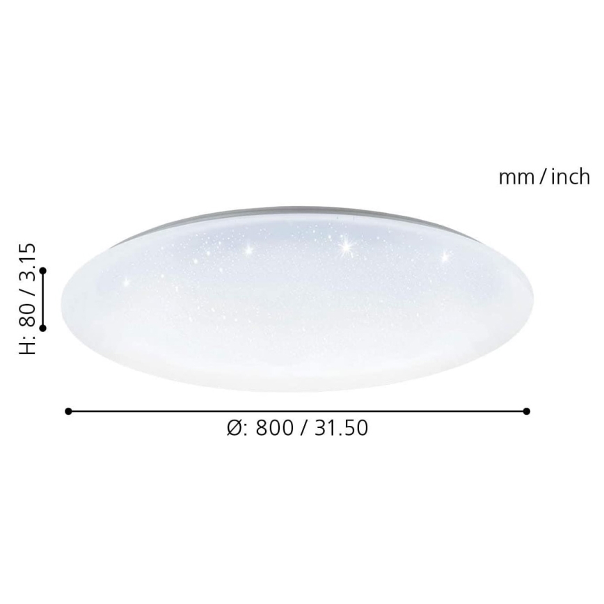 Eglo 33669 - Iluminação de teto LED RGBW com regulação TOTARI-C LED/43W/230V 2700-6500K branco + comando