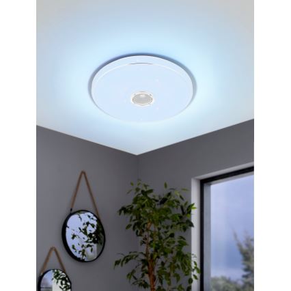 Eglo - Iluminação de teto LED RGBW para casa de banho com regulação com colunas LED/19W/230V 3000-6500K IP44 diâmetro 39 cm branco + comando