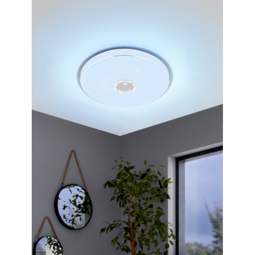 Eglo - Iluminação de teto LED RGBW para casa de banho com regulação com colunas LED/19W/230V 3000-6500K IP44 diâmetro 39 cm branco + comando