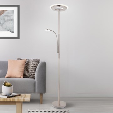 Eglo 33849 - Candeeiro de chão LED táctil com regulação SOLANO LED/30W/230V + LED/4W